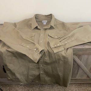 slightly worn cart hart work shirt